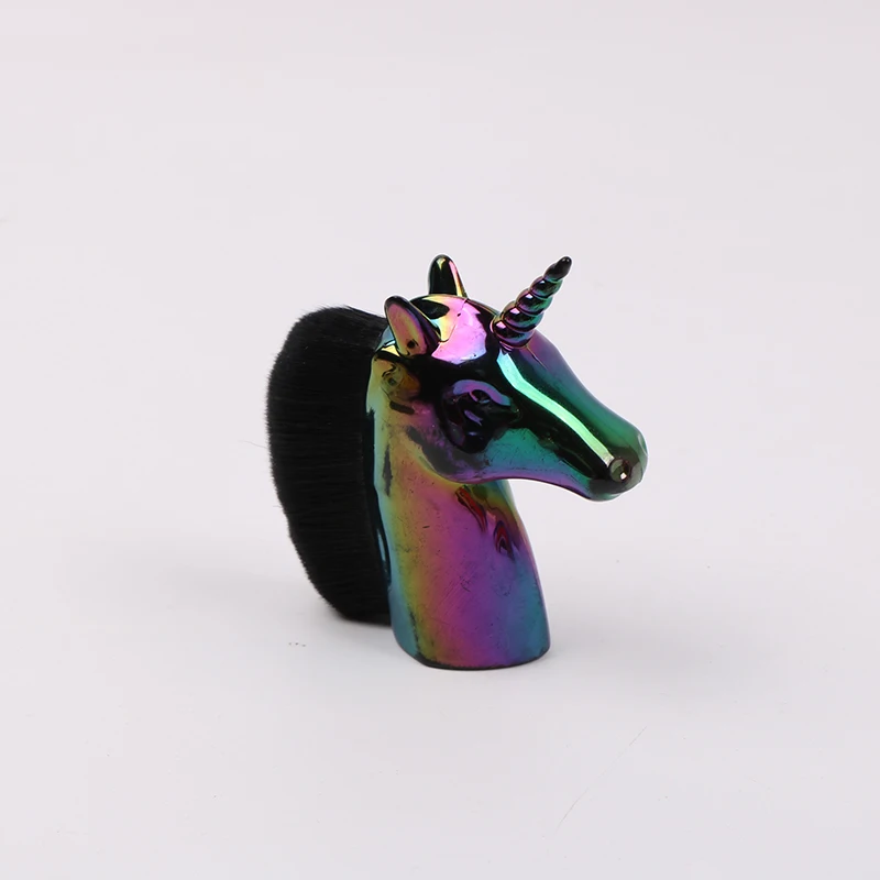 Black Colorful Dihealth кисть Единорог кисти для макияжа синтетические волосы Румяна женщина макияж пудра и кисти для лица косметическое средство основа для макияжа инструменты - Handle Color: Black Colorful