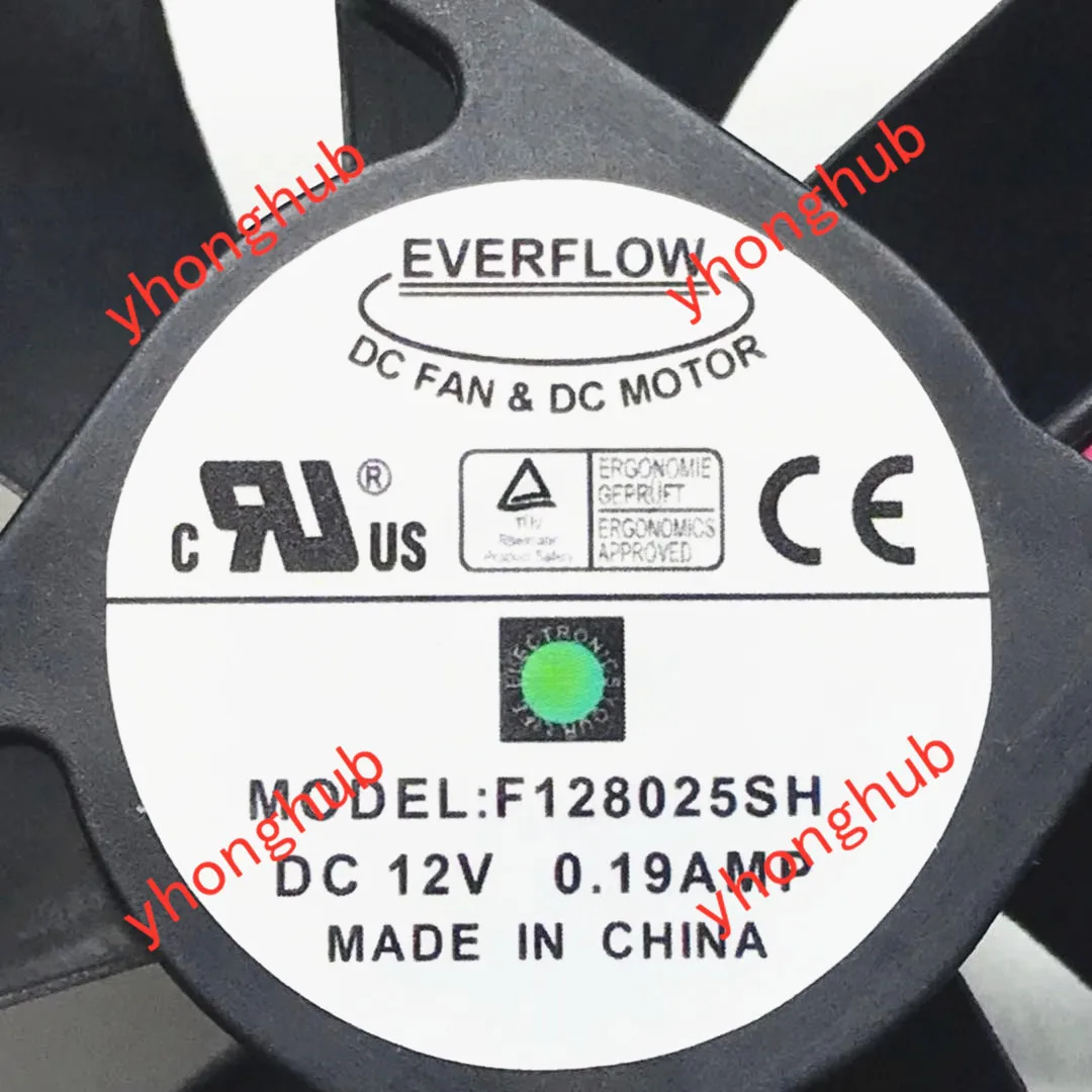 Вентилятор охлаждения сервера EVERFLOW F128025SH 12 В постоянного тока 0 19 А 80x80x25 мм 2