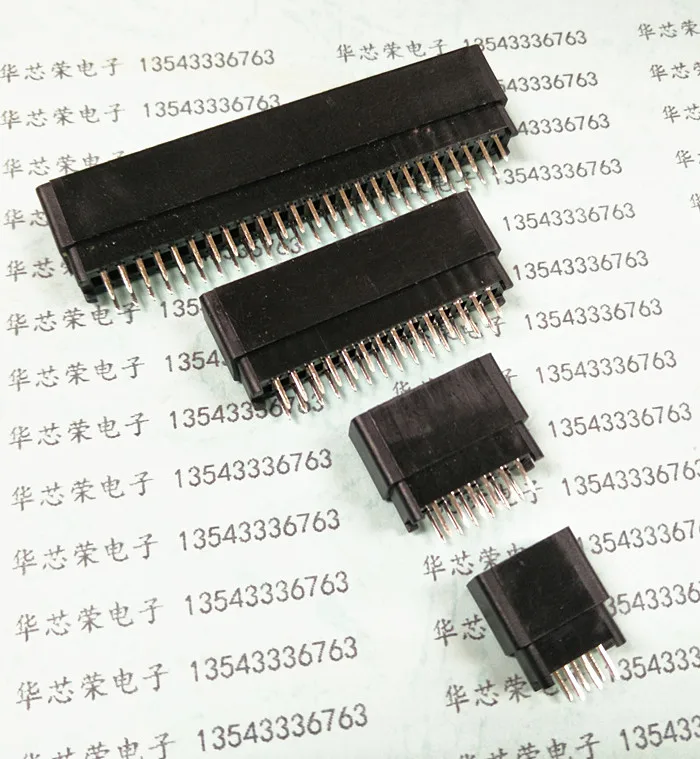 

5 шт. край разъема для карт 2,54 мм Шаг 8/10/12/16/18/20/28/30/36/40/50/60/72/80/98 Pin PCB золотой палец гнездо через отверстия