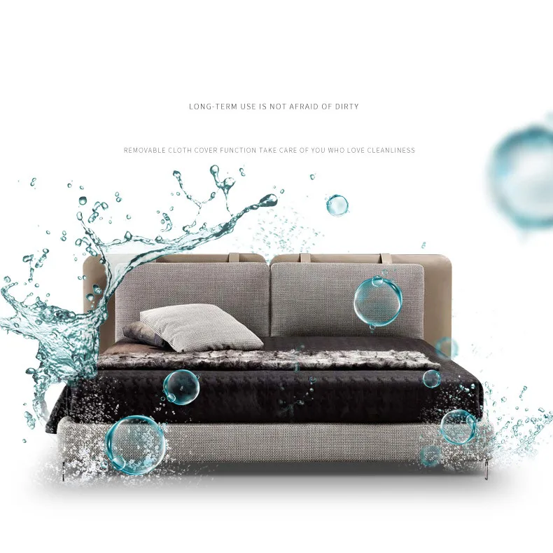 2019 современная мебель для спальни съемный тканевый чехол кровать двух