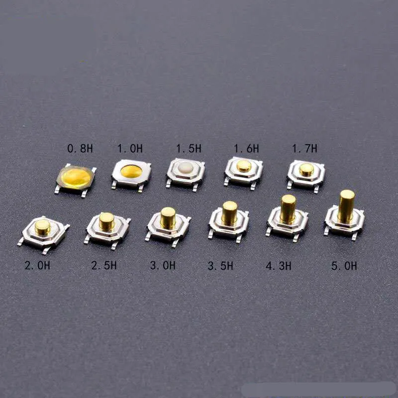 1000 шт./лот SMD 4*4*0 8 мм ~ 5 4x4x тактовая кнопка микро переключателя мгновенная Медная