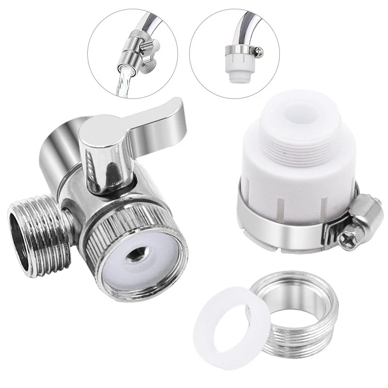 

Switch Faucet Adapter Kitchen Sink Splitter Diverter Household Items Accessories Alloy Hot And Cold Water Faucets Diverter