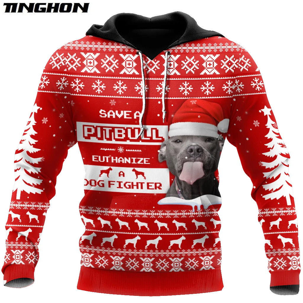 

Save A Pit Bull Christmas 3D full Printing Autumn Men Hoodie Unisex Fashion Hooded Sweatshirt Casual Jacket Tracksuits XY76