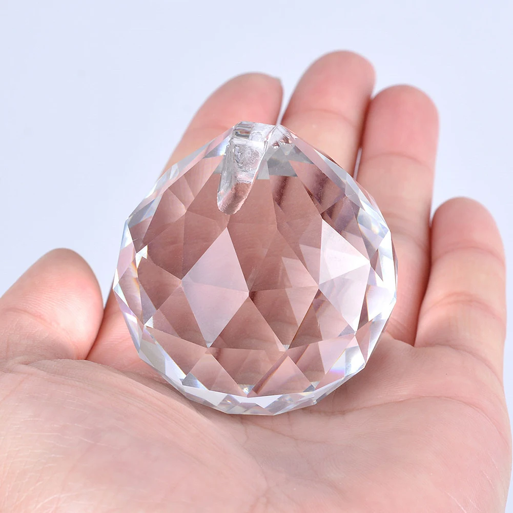 Prism Hanging Mini Home Chandelier Faceted Decorative Transparent Craft Crystal Ball Modern Glass Light Pendant Living Room |