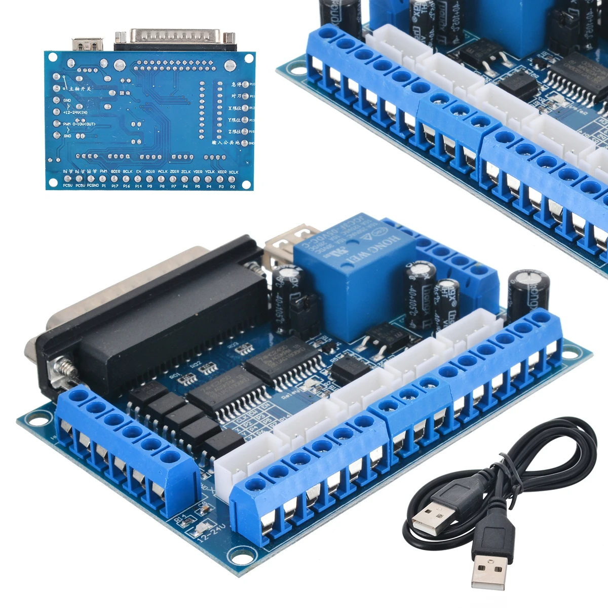 Высокое качество 5 оси ЧПУ коммутационная плата с USB кабелем для Драйвер шагового