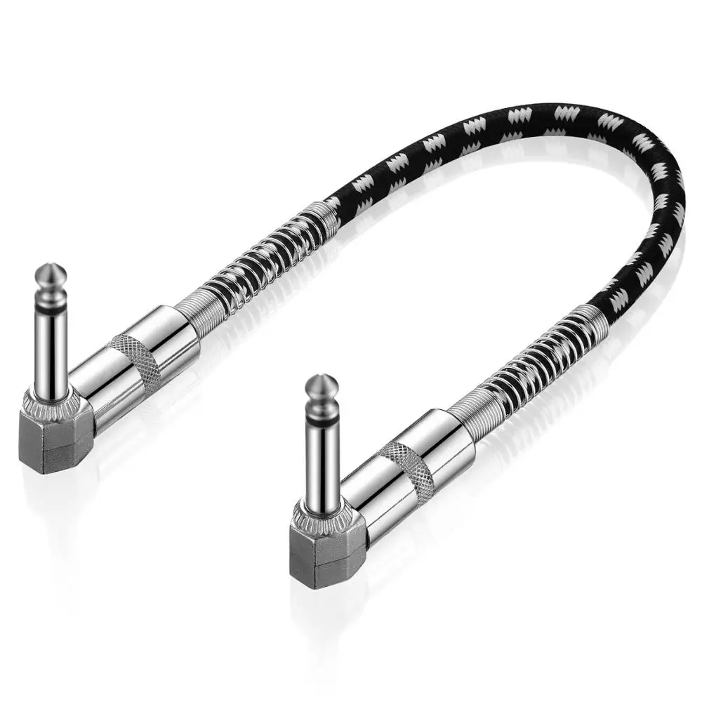 bochara 30cm stoff geflochtene 90 grad 14 jack 65mm zu 65mm ofc audio kabel für effektor elektrische gitarre mischer 5pack free global shippin