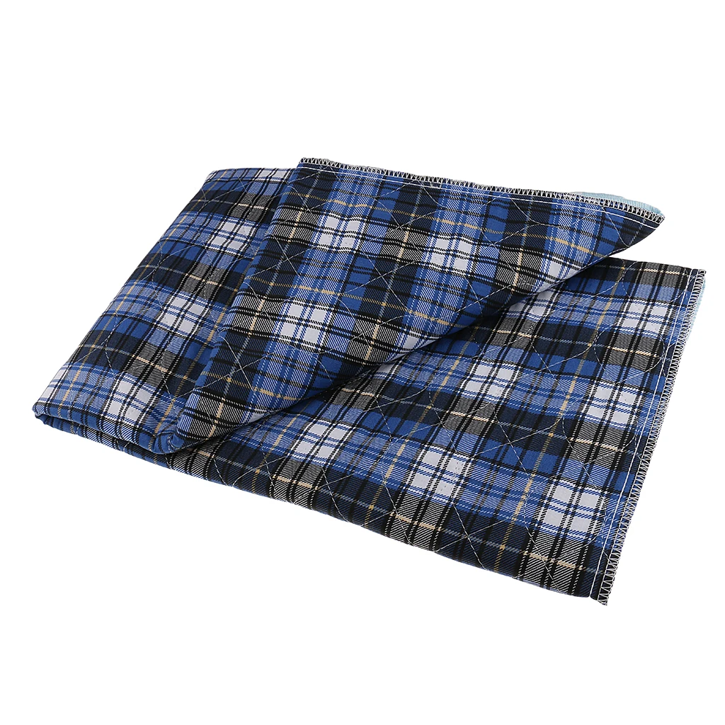 60x90cm Blue Grid Моющийся многоразовый матрас для защиты от недержания, покрывало для кровати, большой лист с водонепроницаемым покрытием для детей ясельного возраста, пожилых пациентов - Цвет: 60x90cm Blue Grid