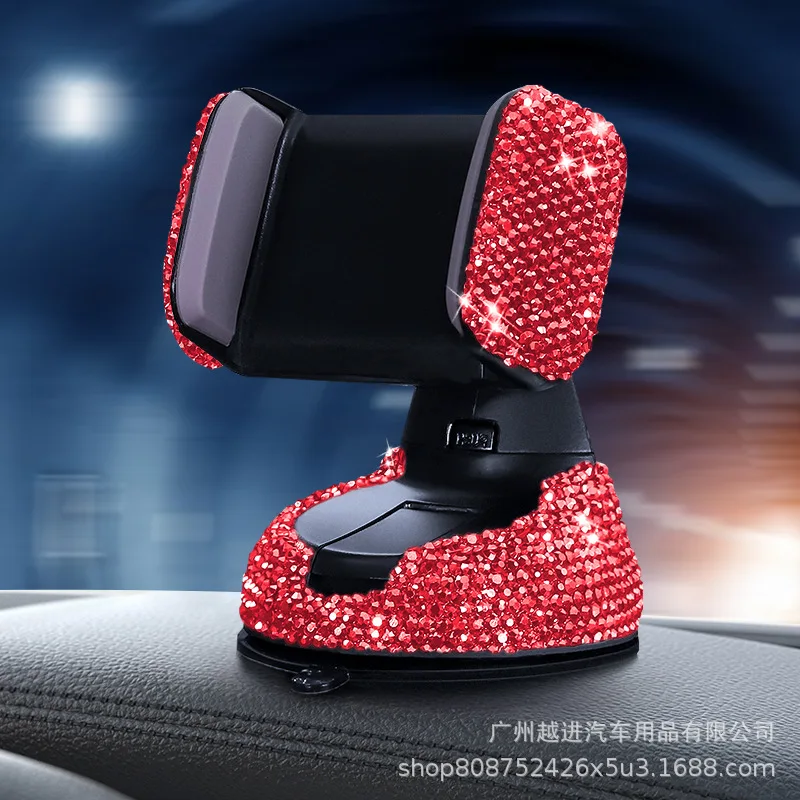 

diamond-studded car mobile phone holder multi-function air outlet car navigation bracket suction cup rotating phone holder