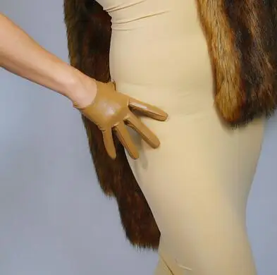 16cm Женская модная пикантная тонкая искусственная Перчатка из искусственной кожи женские Вечерние кожаные длинные коричневые перчатки 70 см R1947 - Цвет: 16cm