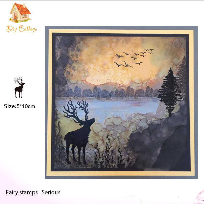 Животные Олень резиновый штамп прозрачный штампы Силиконовые печати для DIY