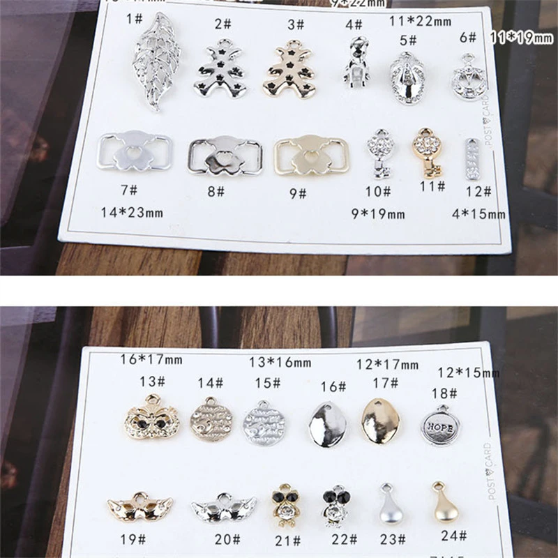 10pcs Hot Sale White K Color Leaves Bear Hat Key Mask Pendant Statement Earrings Simple Fashion Jewelry Accessories For