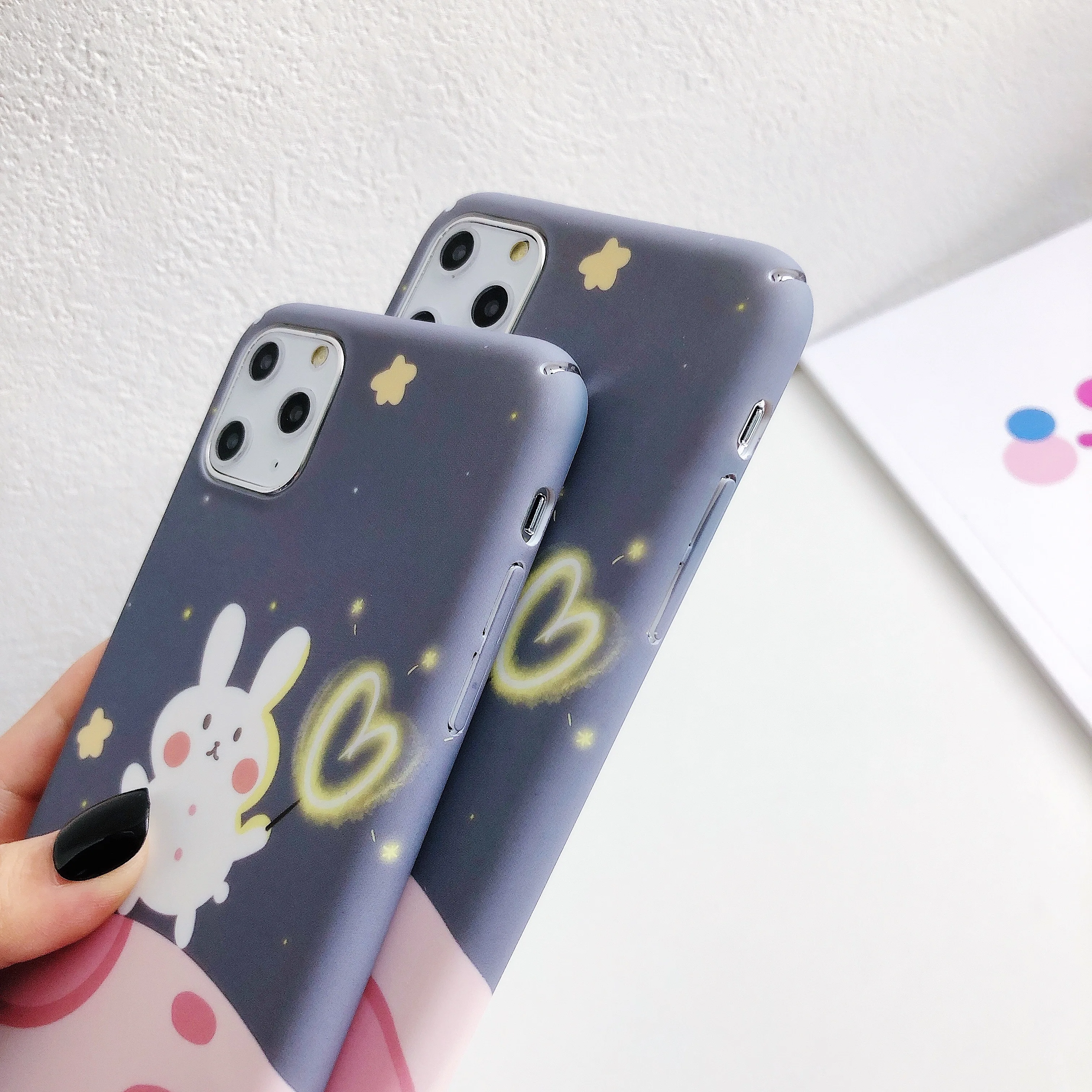 Матовый Жесткий PC чехол для телефона iphone 11Pro MAX X XS XR 8 7 6 6S plus милый кролик матовая