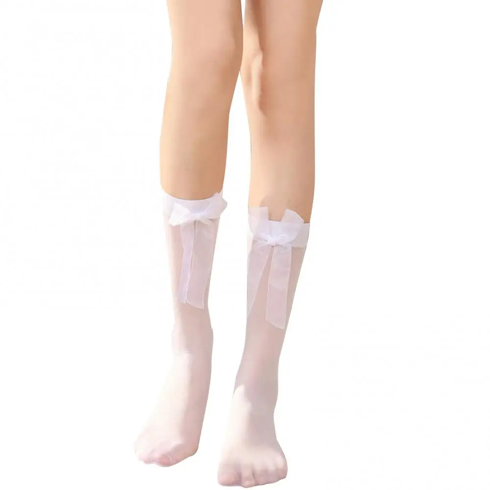 

1 Pair Lovely Lolita Calf Socks Girls Japanese Style Bowknot Breathable Stocking
