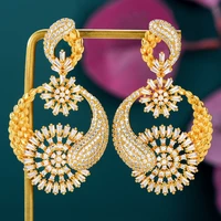 soramoore high quality luxury round dangle earrings for women lady girl party show daily fashion bridal wedding party jewelry