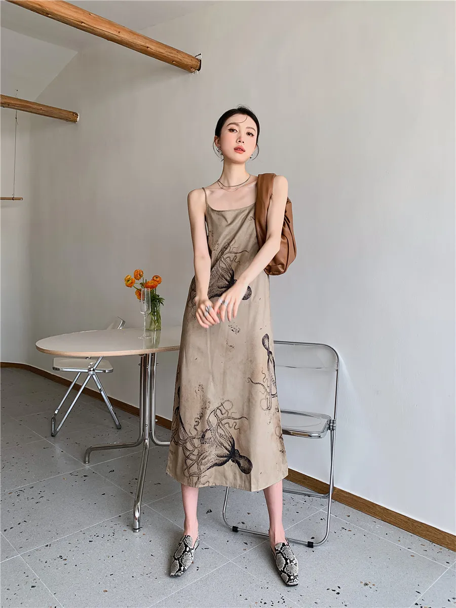 

women summer strap backless dress 2335#