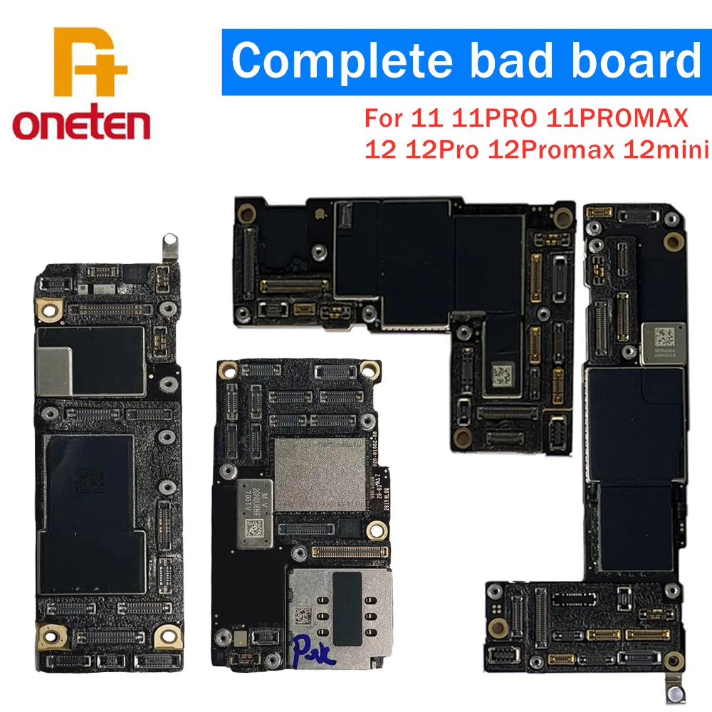 Поврежденная плохая материнская плата iPhone с процессором Nand для 11 11PRO 11PROMAX 12 PRO MAX