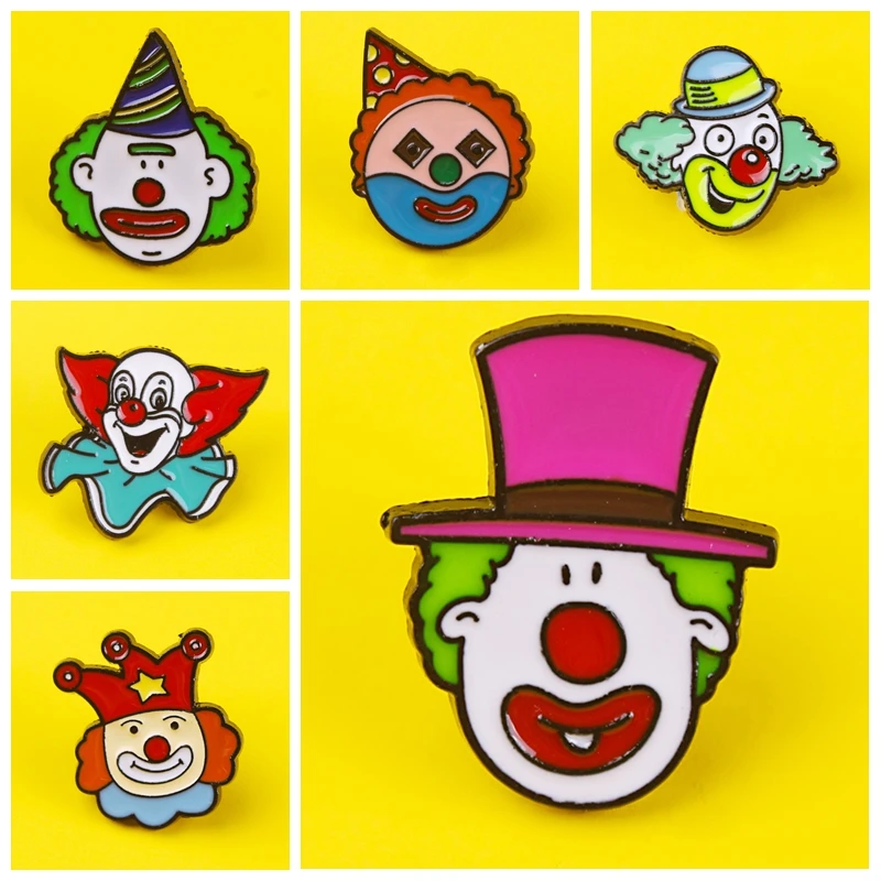 

Prajna The smiling clown that brings joy Pins Badges for Clothes on Backpack Zinc Alloy Cartoon Badges Metal Fun Pin Badge