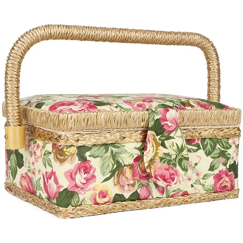 Корзина для шитья корзина ручной работы органайзер ниток и игл инструмент | Дом