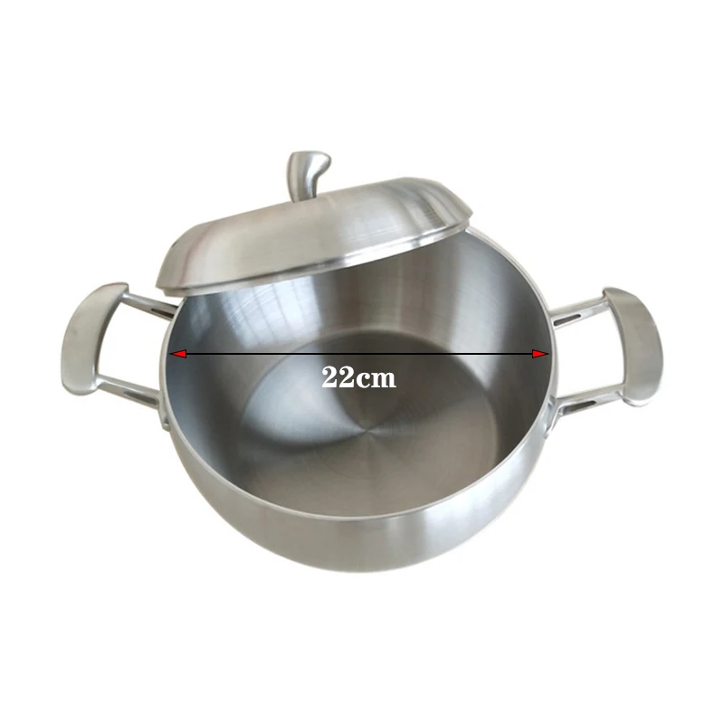 

Stainless Steel Soup Pot Household Kitchen Vegetable Thickened Flame Explosion-Proof Cooking Saucepan Cookware