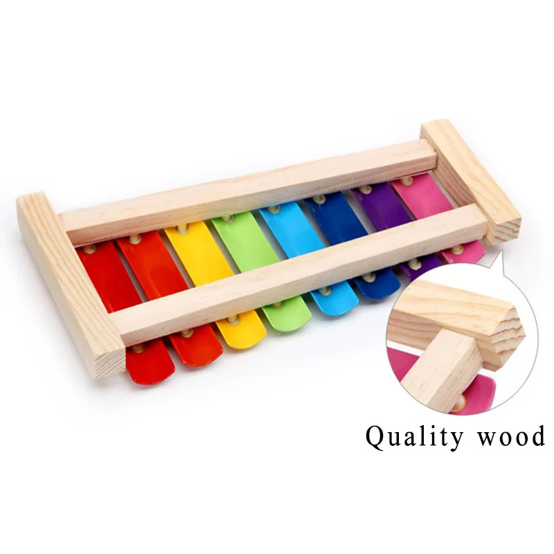 

1Pcs Colorful Wooden Baby Xylophone Percussion Musical Toys Nice Gift Baby Early Education Musical Development Toys