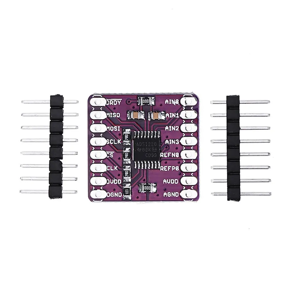 

1220 ADS1220 ADC 24 Bit A/D Converter Module I2C Low Power 24 Bit Analog-to-Digital Converter Sensor Module SPI 3V-5V