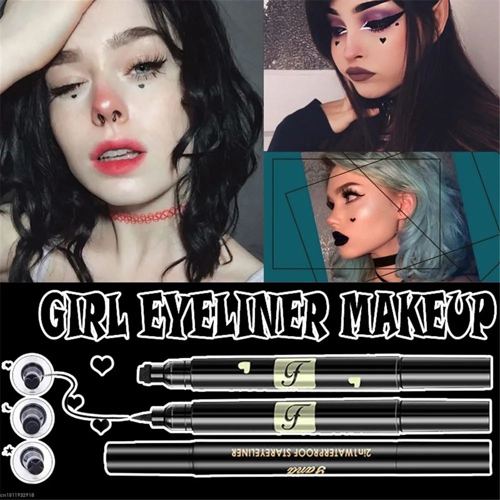 Водостойкая жидкая подводка для глаз с двойной головкой татуажем карандаш