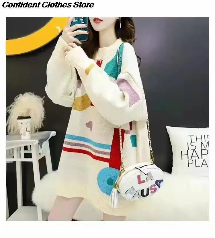 

Fashion Design Korean women's pullovers Popular color matching retro Hooded ladies casual Streetwear New Girls long Sweater Tops