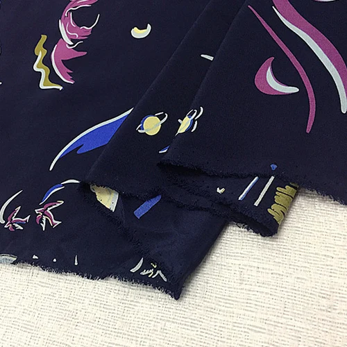 Шелковый крепдешин с абстрактным дизайном толщина 18 момме SCDC1030|Ткань| |