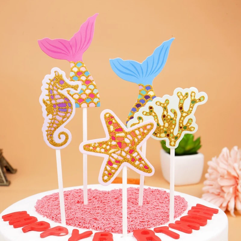 Счастливый топперы для торта на день рождения морские звезды кекс фигурки жениха