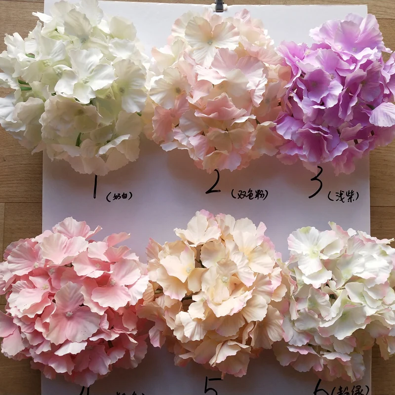 

25pcs/Lot Hydrangea Flower Head Artificial Silk Ball Wedding Path Home DIY 54pcs Petal Compositi H17