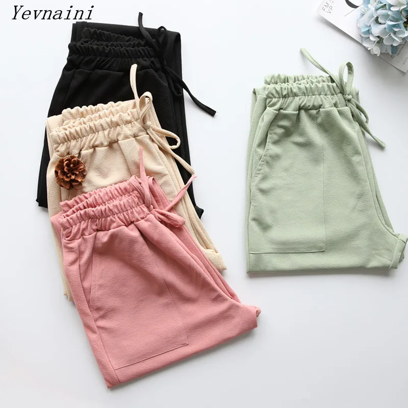 Брюки-султанки Женские повседневные с эластичным завышенным поясом свободные