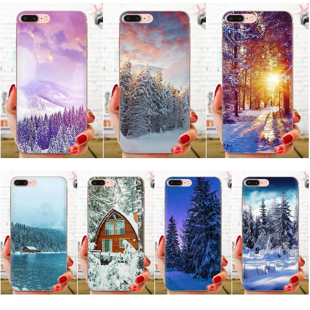 Зимний Снежный лес для Galaxy Alpha Note 10 Pro A10 A20 A20E A30 A40 A50 A60 A70 A80 A90 M10 M20 M30 M40 чехол