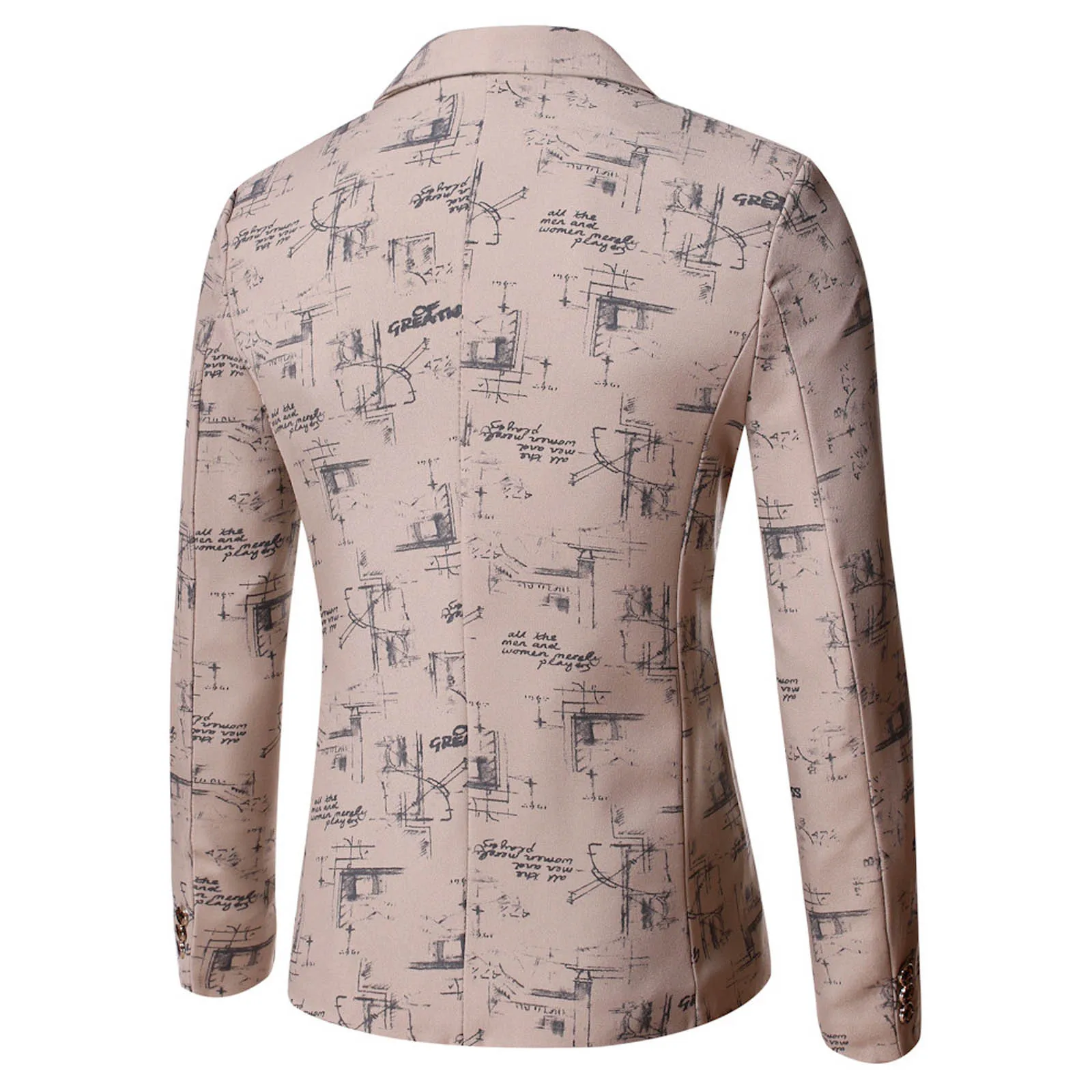 

Mens Coat printed suit Autumn Winter Casual Formal Slim Fit Single Button Blouse Long Sleeve Party MaleTop Jacket Overcoat #40