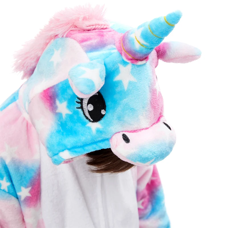 20 NEW kids kigurumi animal dinosaur unicorn pajamas set winter hooded soft Stitch Christmas sleepwear kids girls boys jumpsuit