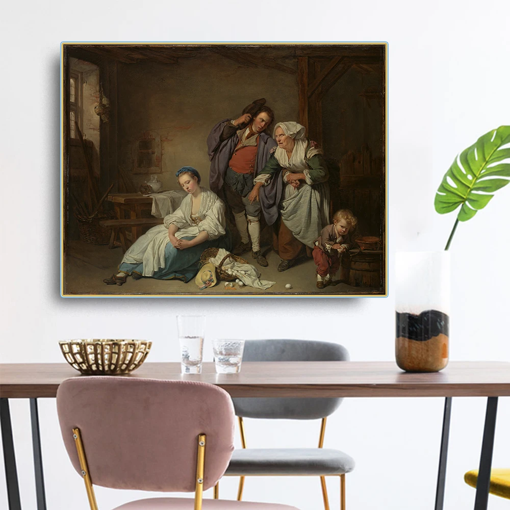 Citon Jean-Baptiste Greuze Canvas разбитые яйца Холст Картина маслом всемирно известный