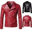 Мужская кожаная куртка, Повседневная зимняя теплая блузка, утепленное пальто, верхняя одежда, модный мотоциклетный ветрозащитный Топ, блузка, куртка, верхняя одежда