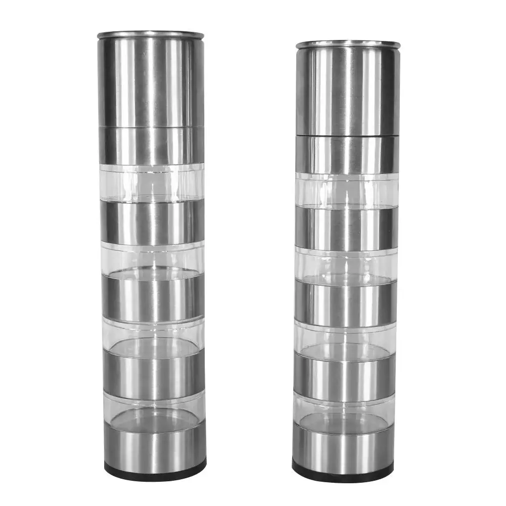 

Pepper Mill Multi-layer Manual Salt Pepper Grinder 4-layer Stainless Steel Grinding Bottle