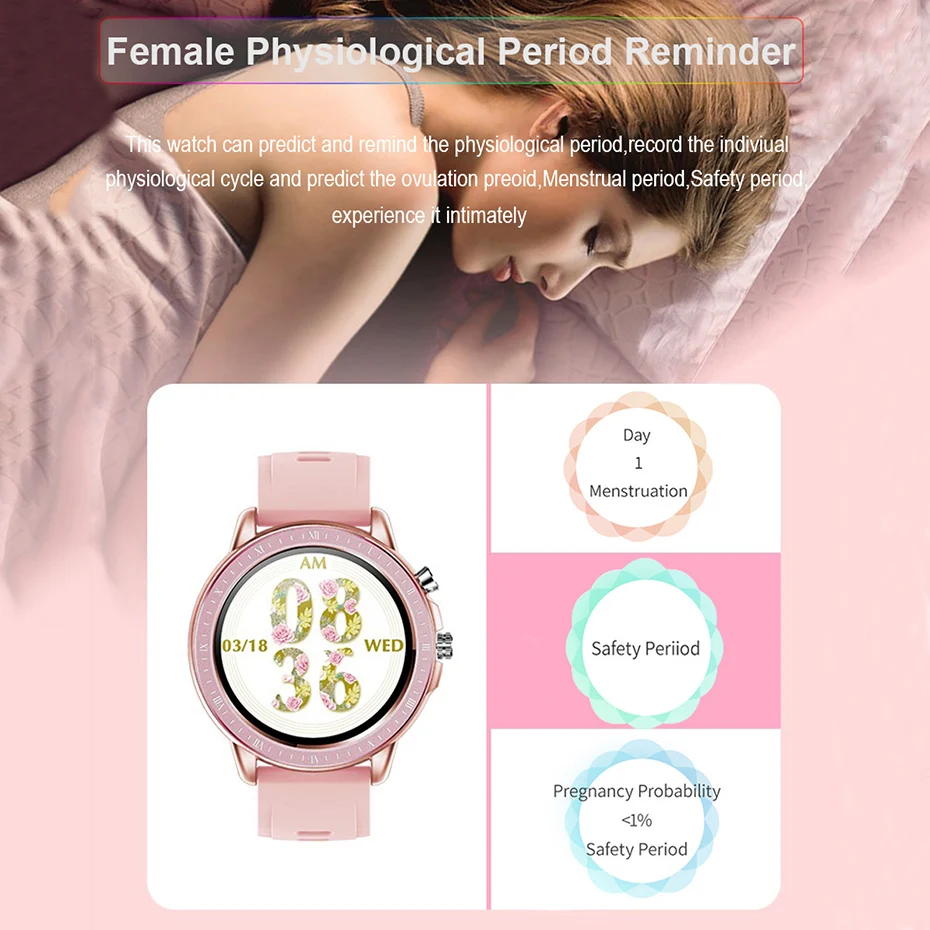 

2020 New Smart Watch Women Men Sport 1.3" Heart Rate Blood Pressure Monitor Fitness Tracker Smartwatch For iOS Android