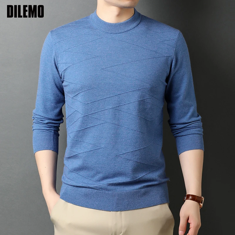 

New Autum Winter Fashion Brand Knit Pullover High End Pullover Sweaters For Men Woolen Designer Casual Jumper Clothes Men