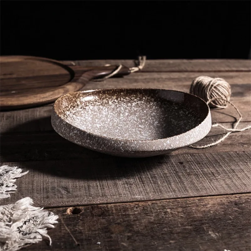 Японский стиль керамическая неправильная обеденная тарелка столовая посуда в