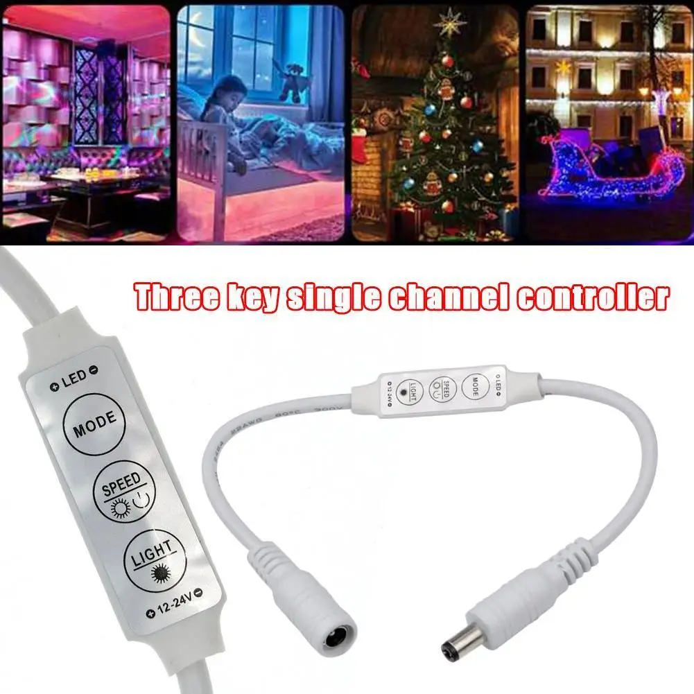 

Mini Lamp With Single Channel Dimmer 3 Button Single Channel Controller LED Dimmer Home accessories Single Color Led Strip