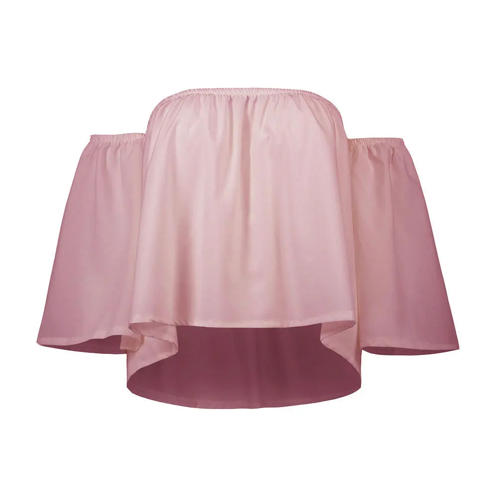 

XUXI Women Sexy, Wrapped Chest, Word Collar, Strapless, Top, Loose, Chiffon, Seven Points Sleeve, Mini Dress, Summer 2021 E1050