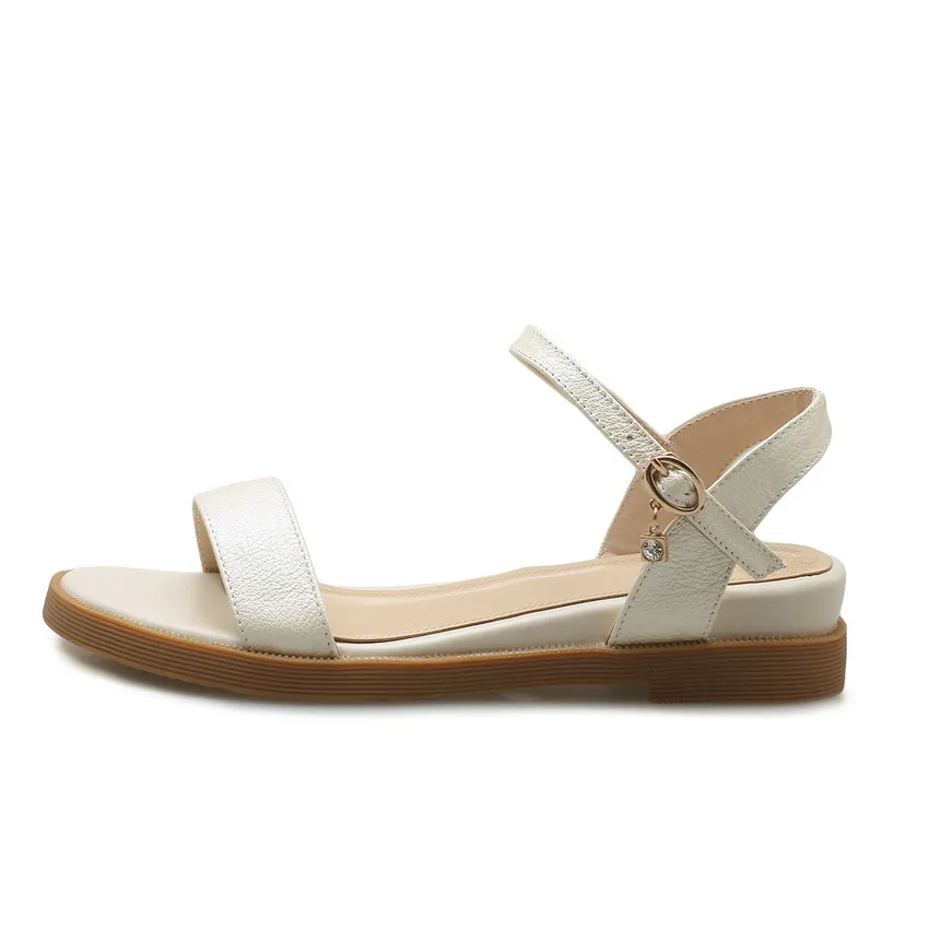 Женские сандалии QUTAA черные модные из искусственной кожи на платформе и низком