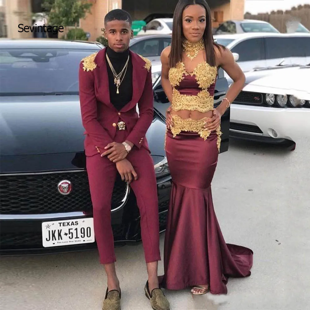 Seвинтажное сексуальное бордовое вечернее платье Русалка Золотые кружевные