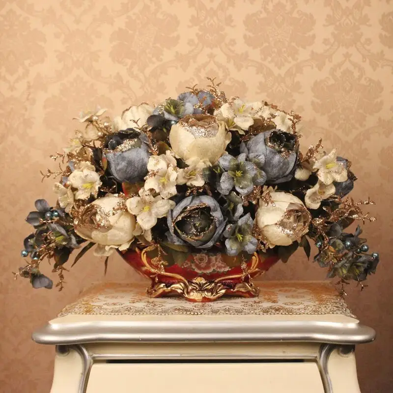 Европейский смолы ваза искусственный цветок набор растительных орнаментов