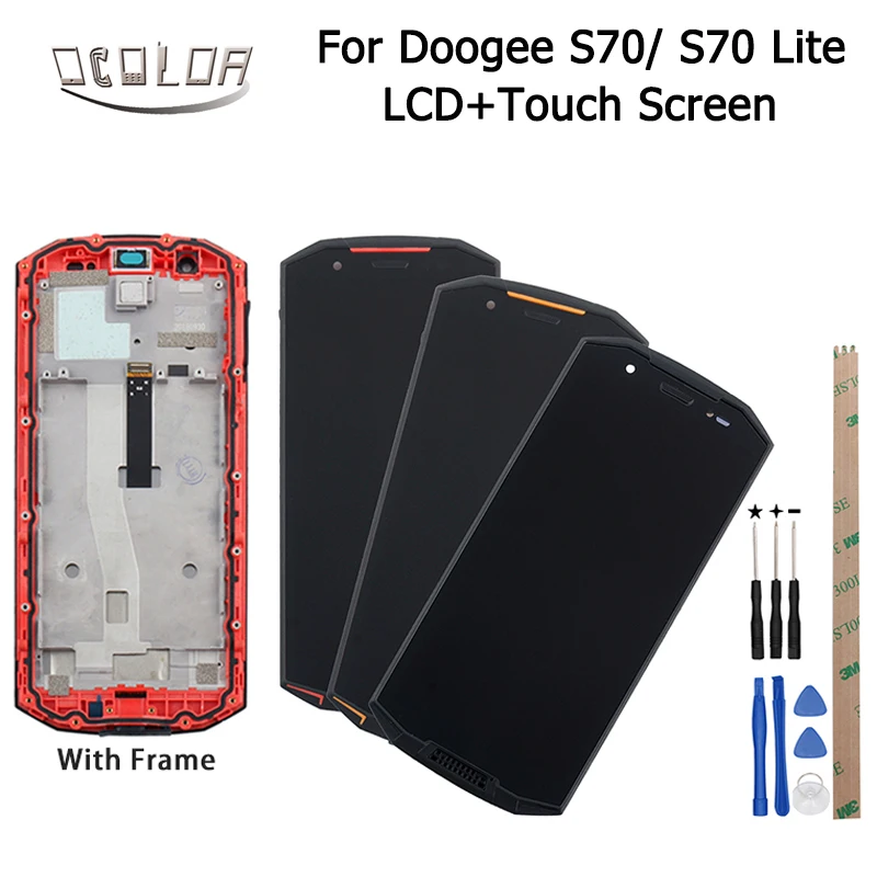 Ocolor Для Doogee S70 ЖК-дисплей и сенсорный экран+ рамка протестирована+ инструмент и клей 5,99 ''Для Doogee S70 Lite аксессуары для телефонов