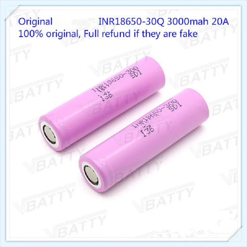 4 шт. inr18650-30q для samsung 3,7 в 18650 3000 мАч батарея 15A 30q для Vape и фонарик электроинструменты
