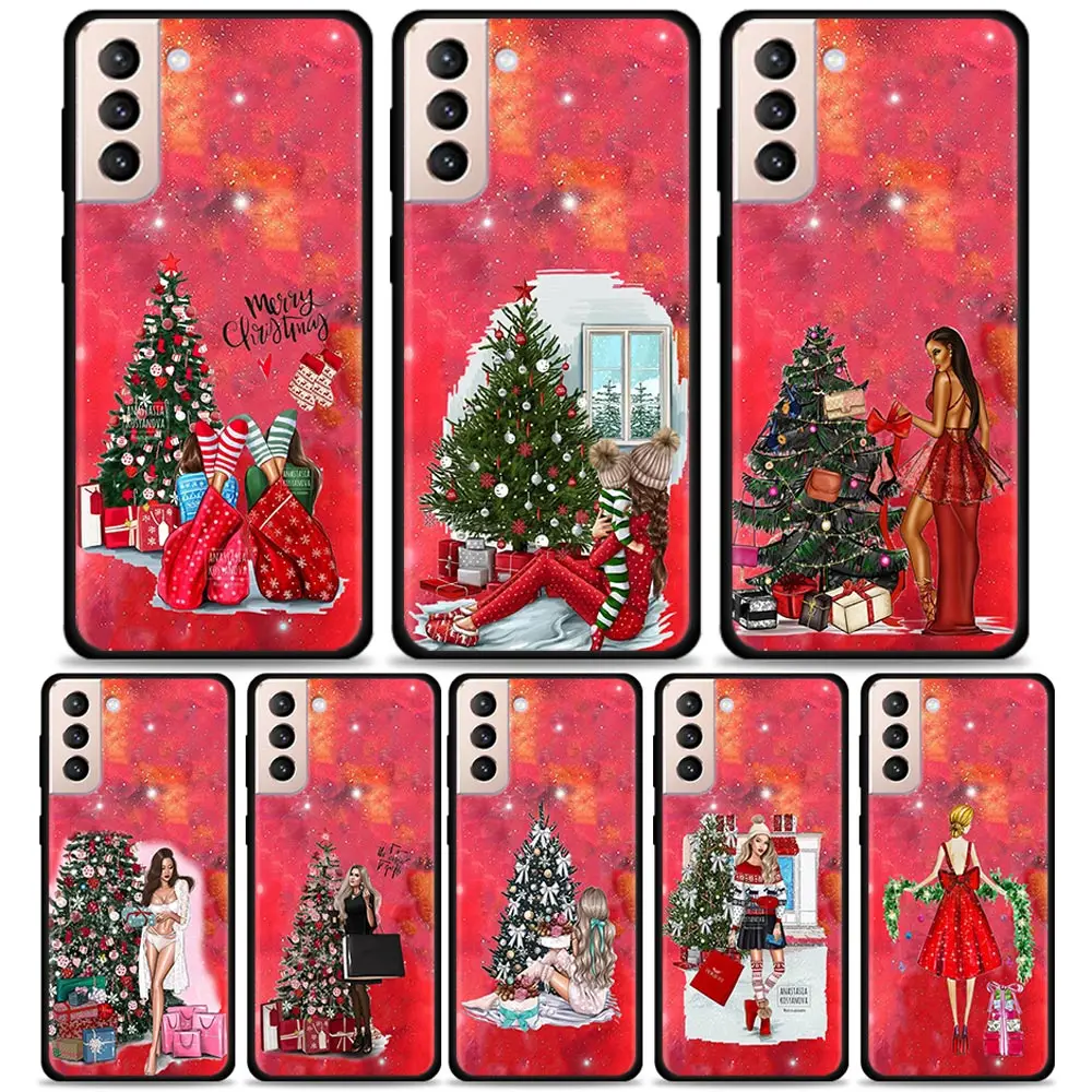 

Phone Case for Samsung Galaxy S20 FE S21 Ultra S10 S9 S8 Plus S7 Edge S10e S10Lite S21 FE Casing Cover New Year Merry Christmas