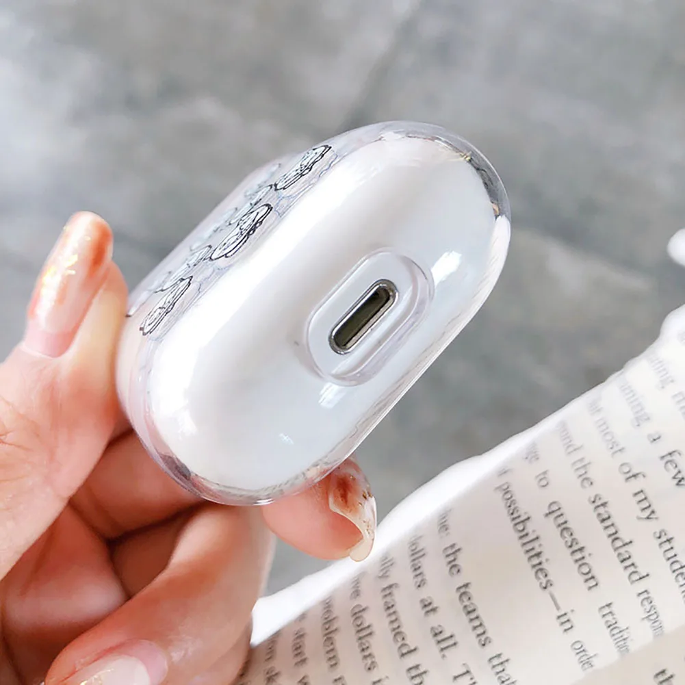 Модный мультяшный Прозрачный чехол для беспроводных наушников пылезащитный