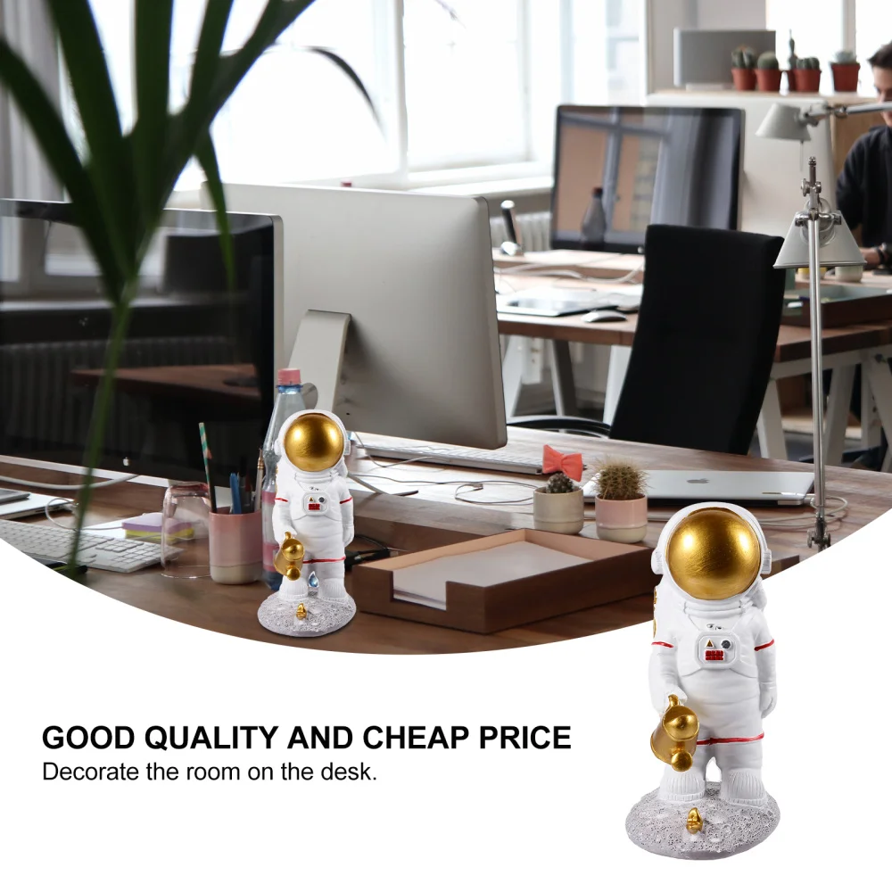 

Spaceman Statue with Flower Household Kids Room Decor Space Educational Statue